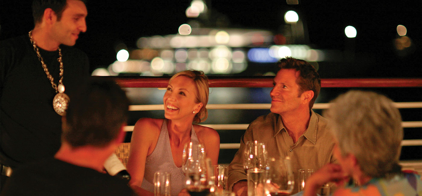 Couple dining in restaurant
